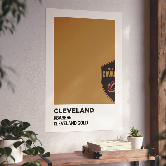 Cleveland Professional Basketball Team Paint Swatch - Cleveland Logo Gold