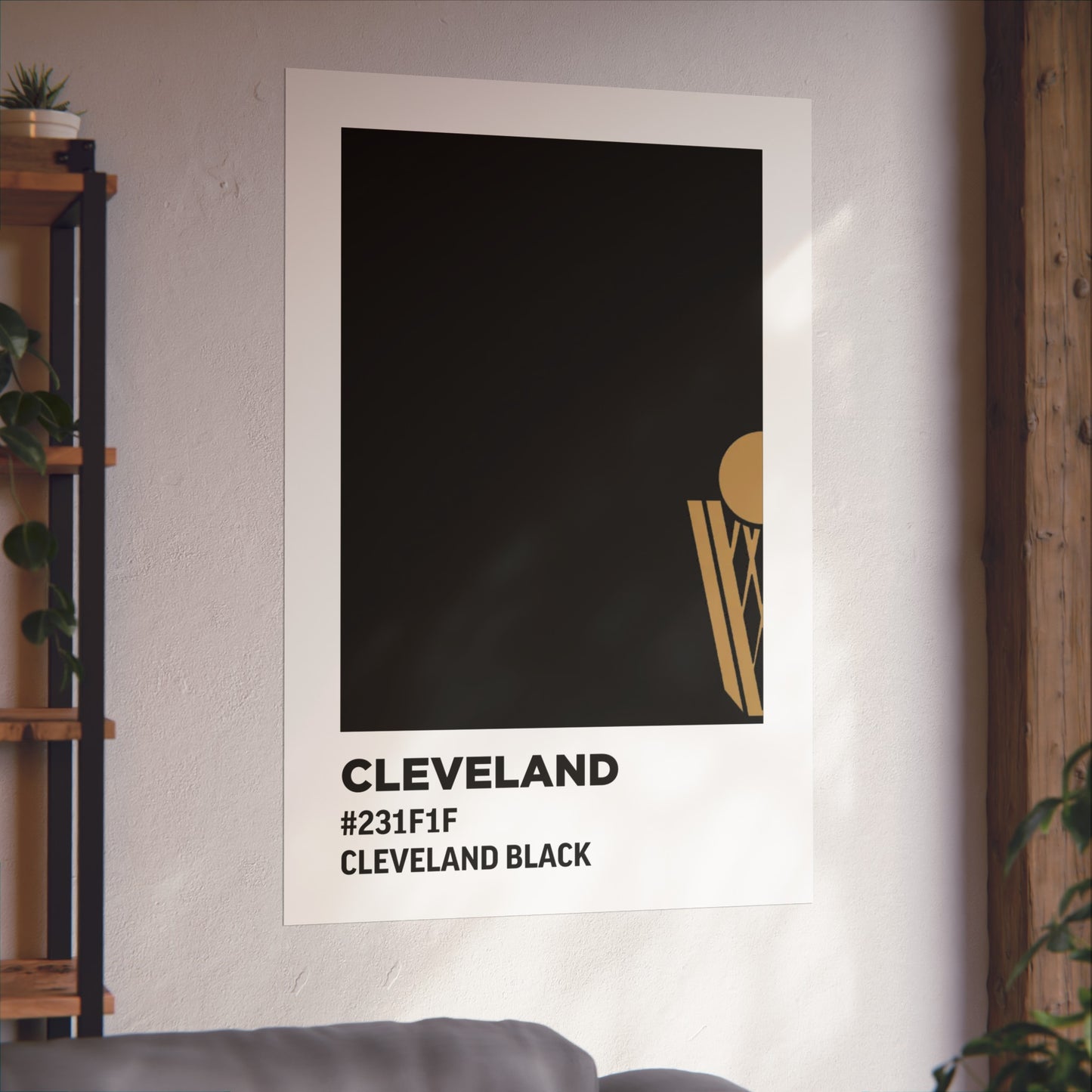 Cleveland Professional Basketball Team Paint Swatch - Cleveland Logo Gold