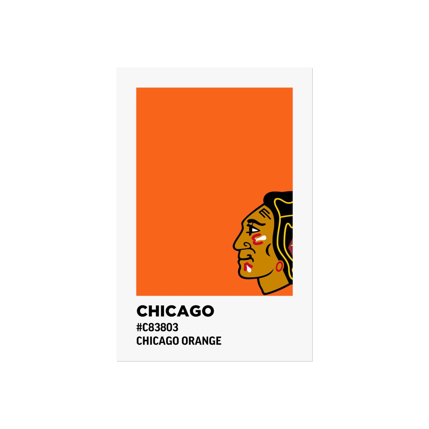 Chicago Professional Hockey Team Paint Swatch - Chicago Orange