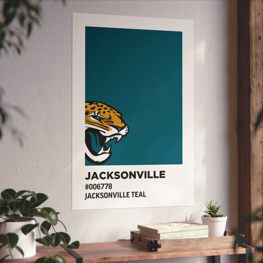 Jacksonville Professional Football Team Paint Swatch - Primary Logo Jacksonville Teal