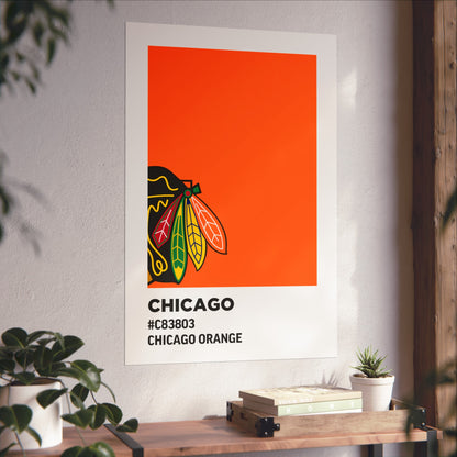 Chicago Professional Hockey Team Paint Swatch - Chicago Feathers Orange