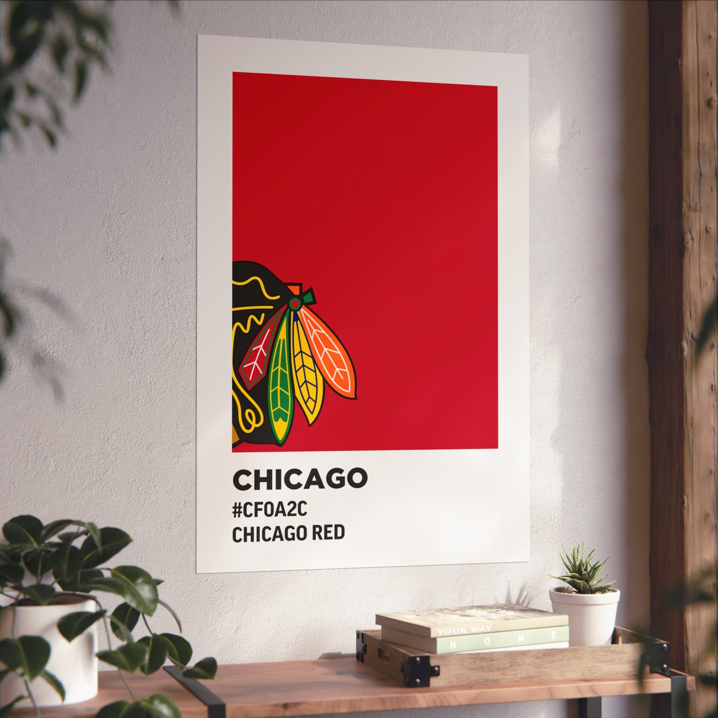 Chicago Professional Hockey Team Paint Swatch - Chicago Feathers Red