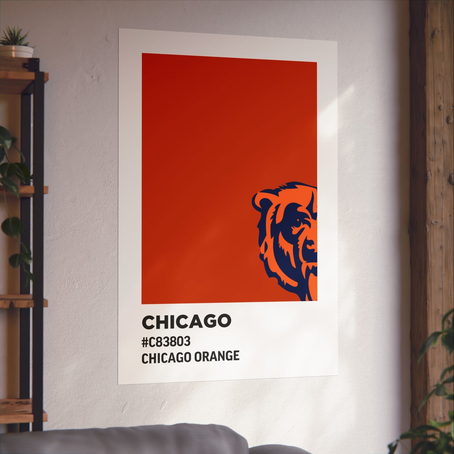 Chicago Professional Football Team Paint Swatch - Primary Logo Chicago Orange