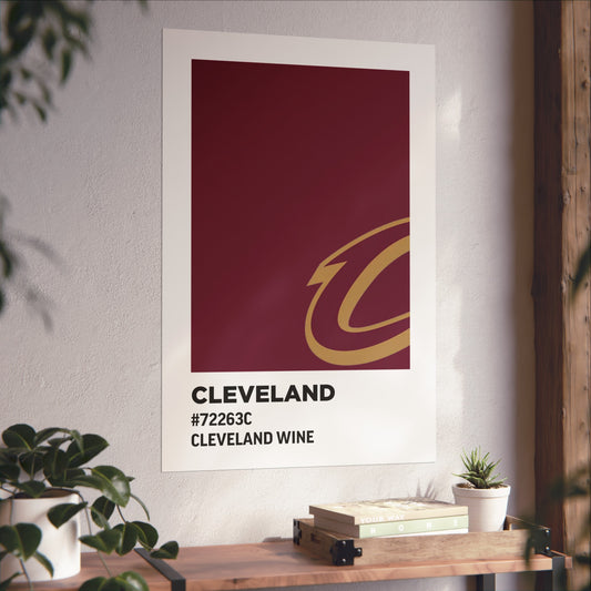 Cleveland Professional Basketball Team Paint Swatch - Cleveland Logo Wine