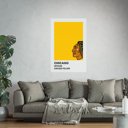 Chicago Professional Hockey Team Paint Swatch - Yellow Red