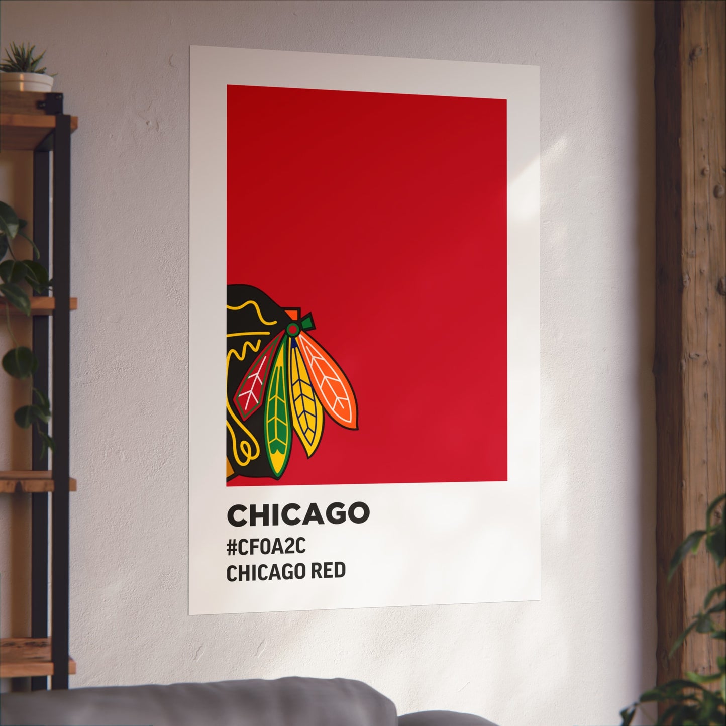 Chicago Professional Hockey Team Paint Swatch - Chicago Feathers Red