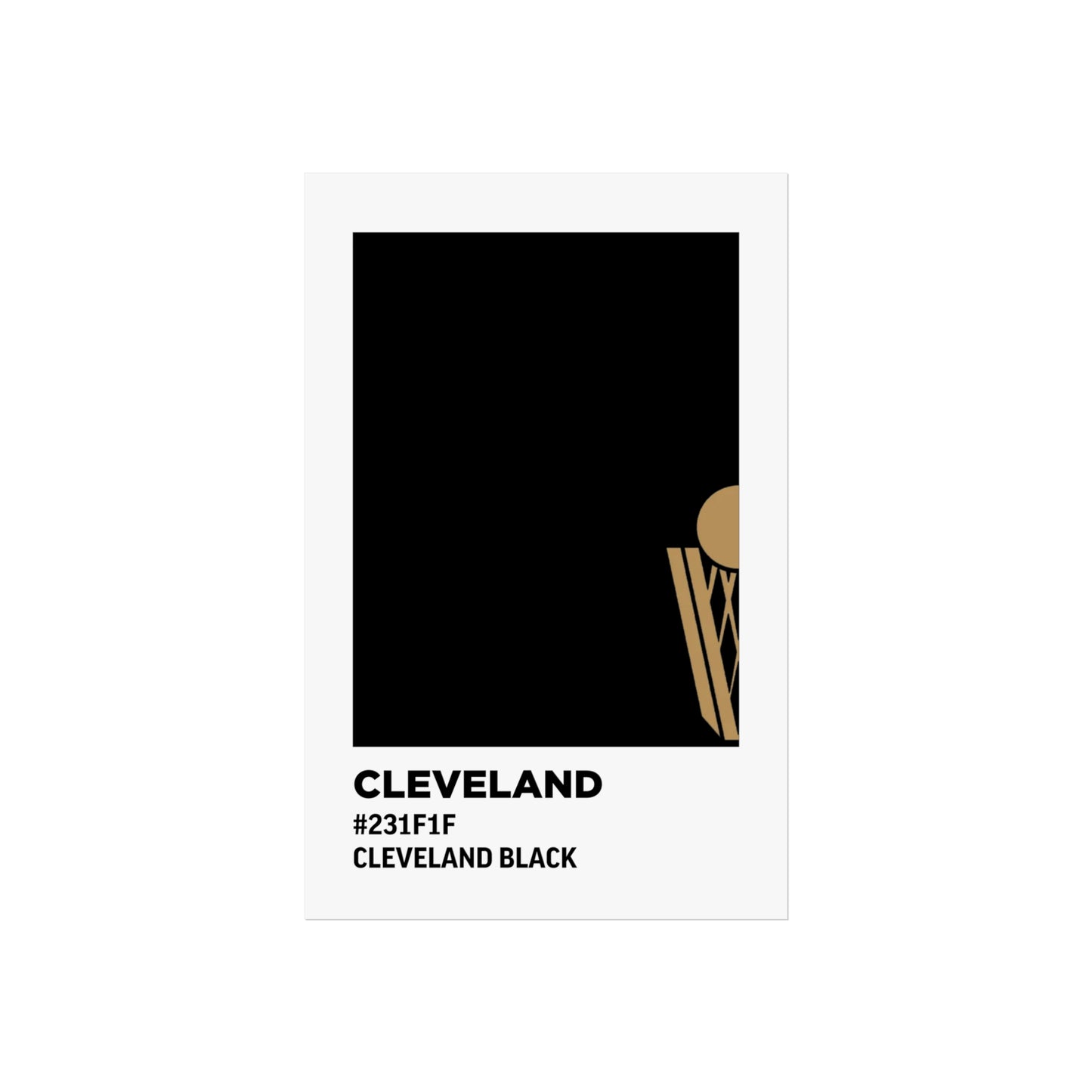 Cleveland Professional Basketball Team Paint Swatch - Cleveland Logo Gold