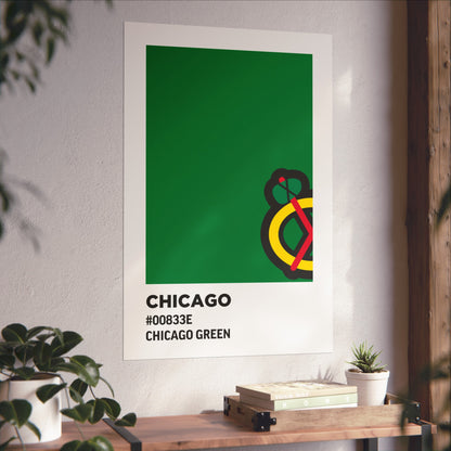 Chicago Professional Hockey Team Paint Swatch - Chicago Secondary Logo Green