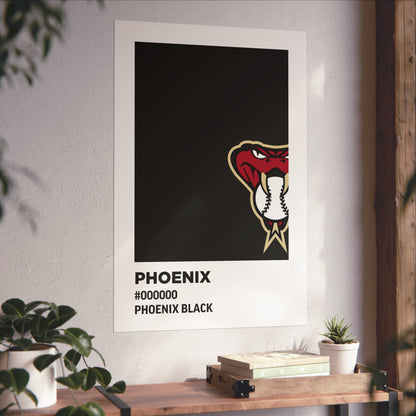 Arizona Baseball Team Paint Swatch - Phoenix - Diamondbacks - Black