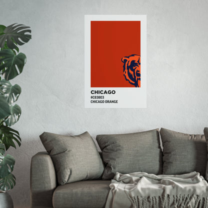 Chicago Professional Football Team Paint Swatch - Primary Logo Chicago Orange