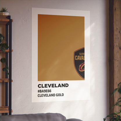 Cleveland Professional Basketball Team Paint Swatch - Cleveland Logo Gold