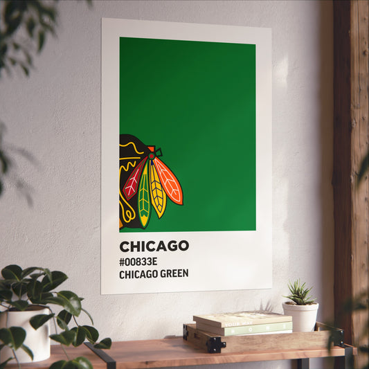 Chicago Professional Hockey Team Paint Swatch - Chicago Feathers Green