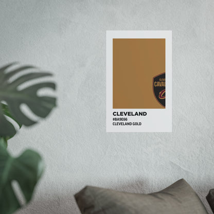 Cleveland Professional Basketball Team Paint Swatch - Cleveland Logo Gold