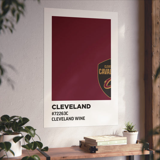 Cleveland Professional Basketball Team Paint Swatch - Cleveland Logo Wine