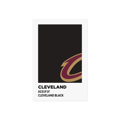 Cleveland Professional Basketball Team Paint Swatch - Cleveland Logo Black