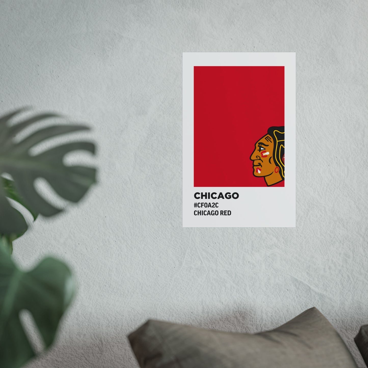 Chicago Professional Hockey Team Paint Swatch - Chicago Red