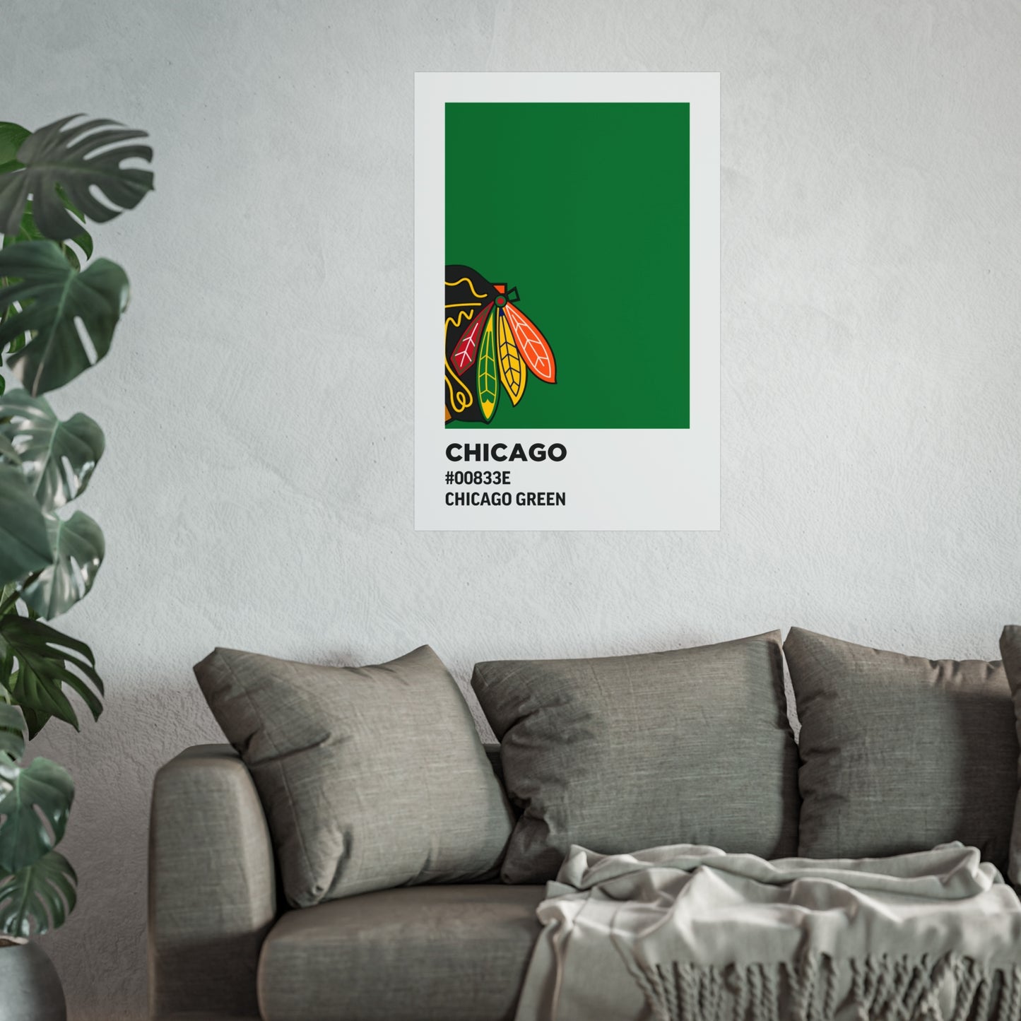 Chicago Professional Hockey Team Paint Swatch - Chicago Feathers Green