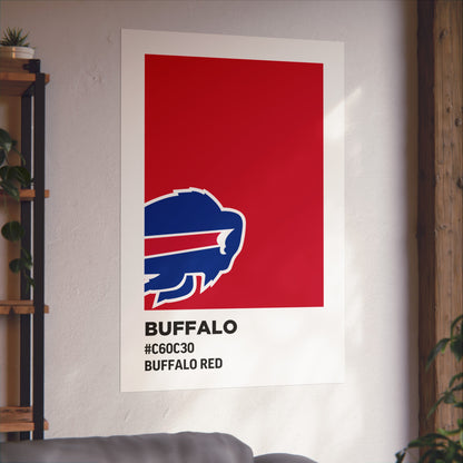 Buffalo Professional Football Team Paint Swatch - Primary Logo Buffalo Red