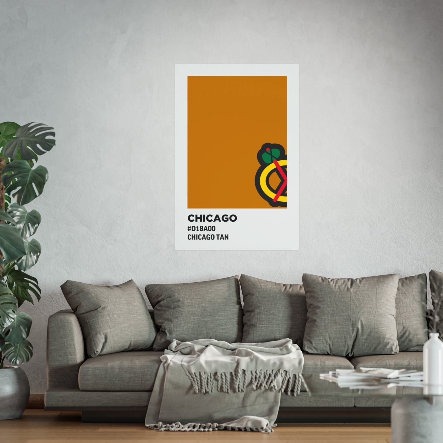 Chicago Professional Hockey Team Paint Swatch - Chicago Secondary Logo Gold