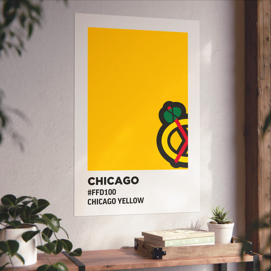 Chicago Professional Hockey Team Paint Swatch - Chicago Secondary Logo Yellow