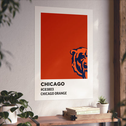 Chicago Professional Football Team Paint Swatch - Primary Logo Chicago Orange