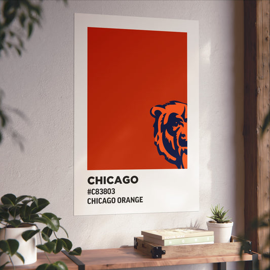 Chicago Professional Football Team Paint Swatch - Primary Logo Chicago Orange