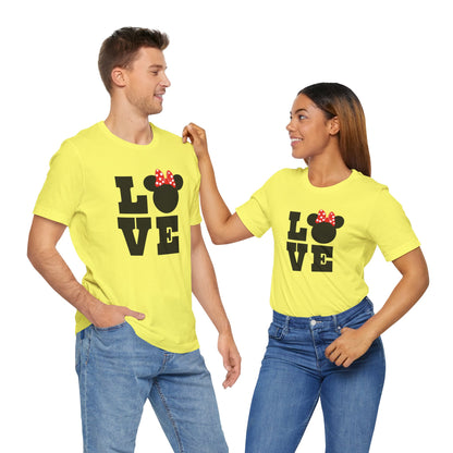 Love Minnie - Black Unisex Jersey Short Sleeve Tee