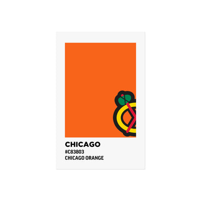 Chicago Professional Hockey Team Paint Swatch - Chicago Secondary Logo Orange