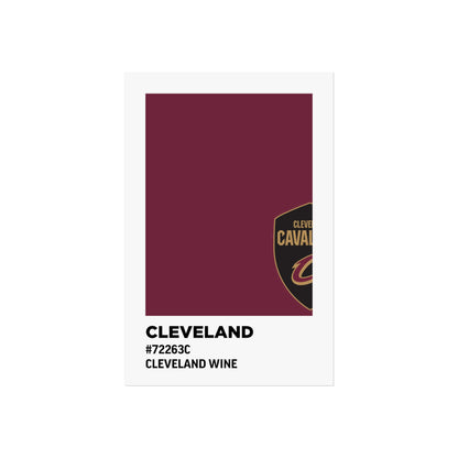 Cleveland Professional Basketball Team Paint Swatch - Cleveland Logo Wine