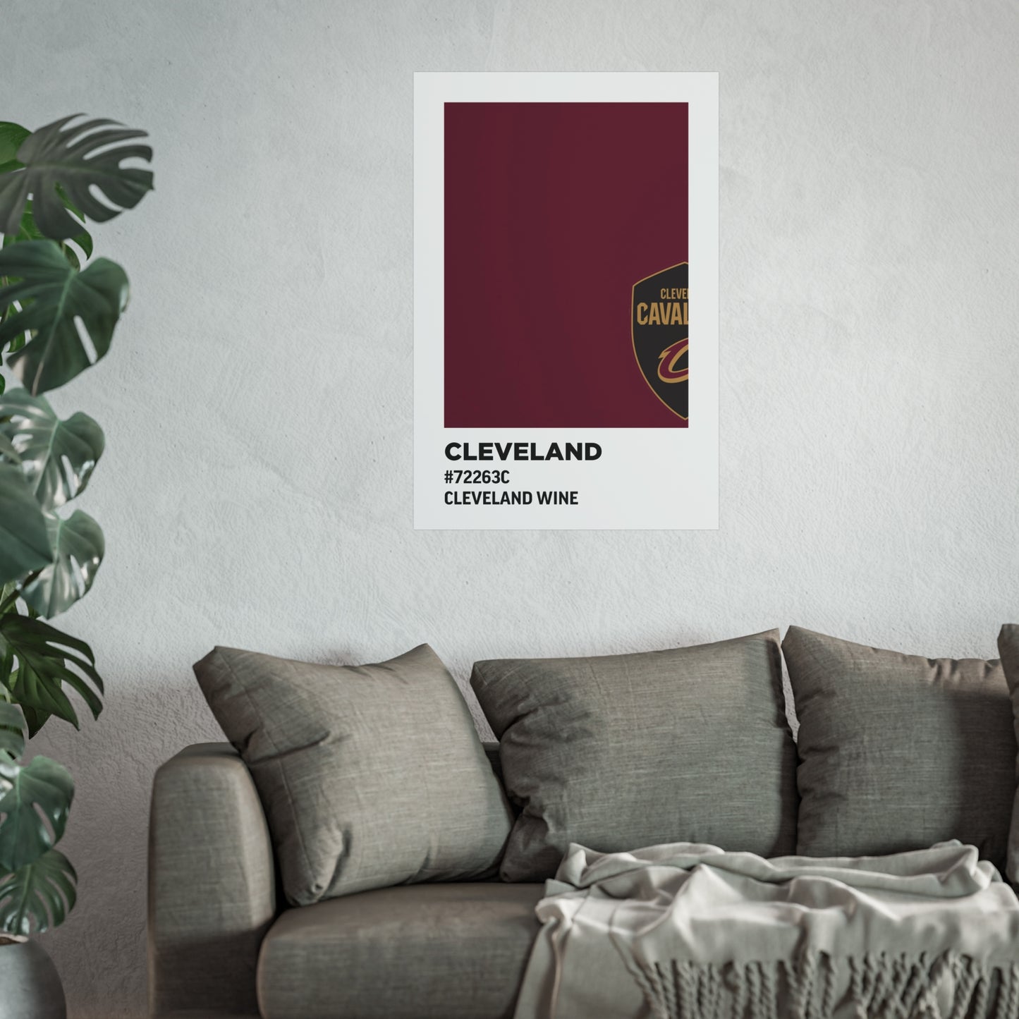 Cleveland Professional Basketball Team Paint Swatch - Cleveland Logo Wine