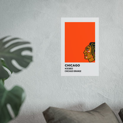 Chicago Professional Hockey Team Paint Swatch - Chicago Orange