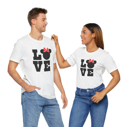 Love Minnie - Black Unisex Jersey Short Sleeve Tee