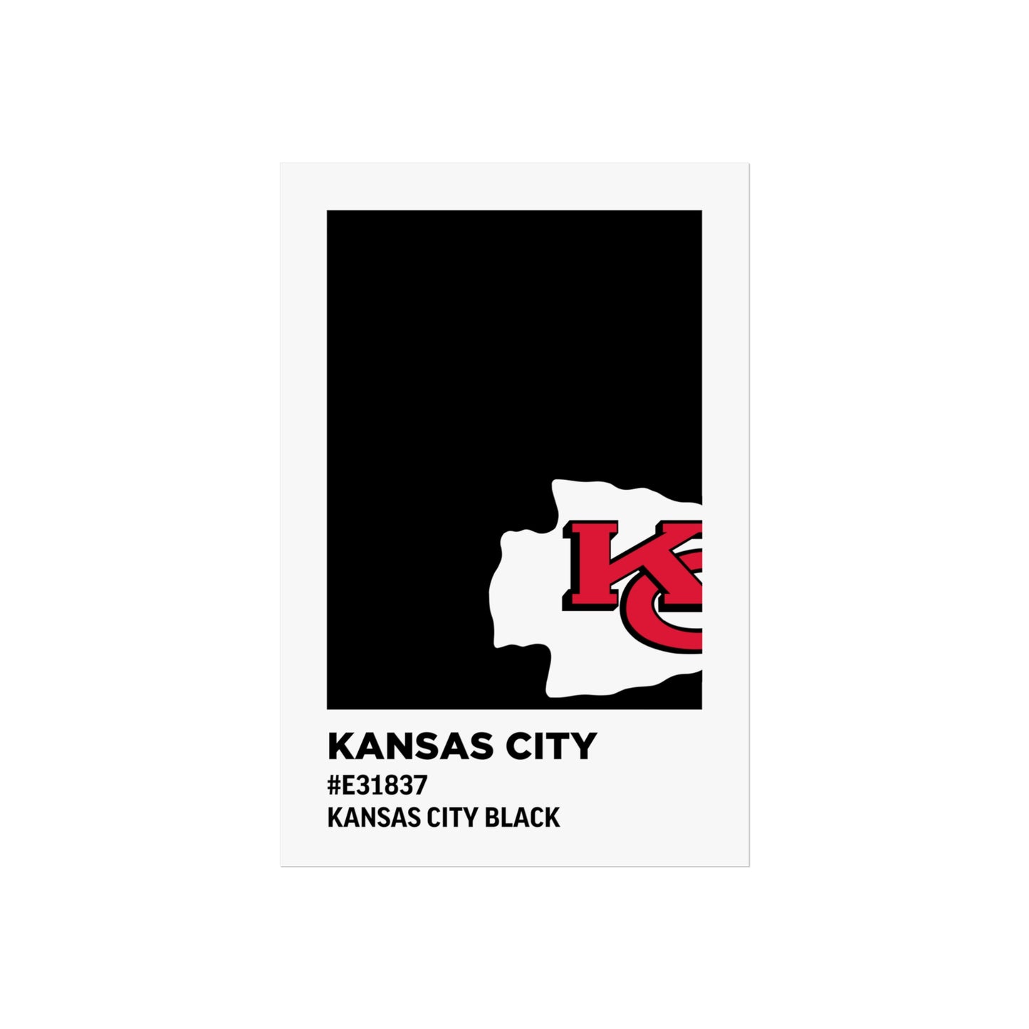 Kansas City Professional Football Team Paint Swatch - Primary Logo Kansas City Black