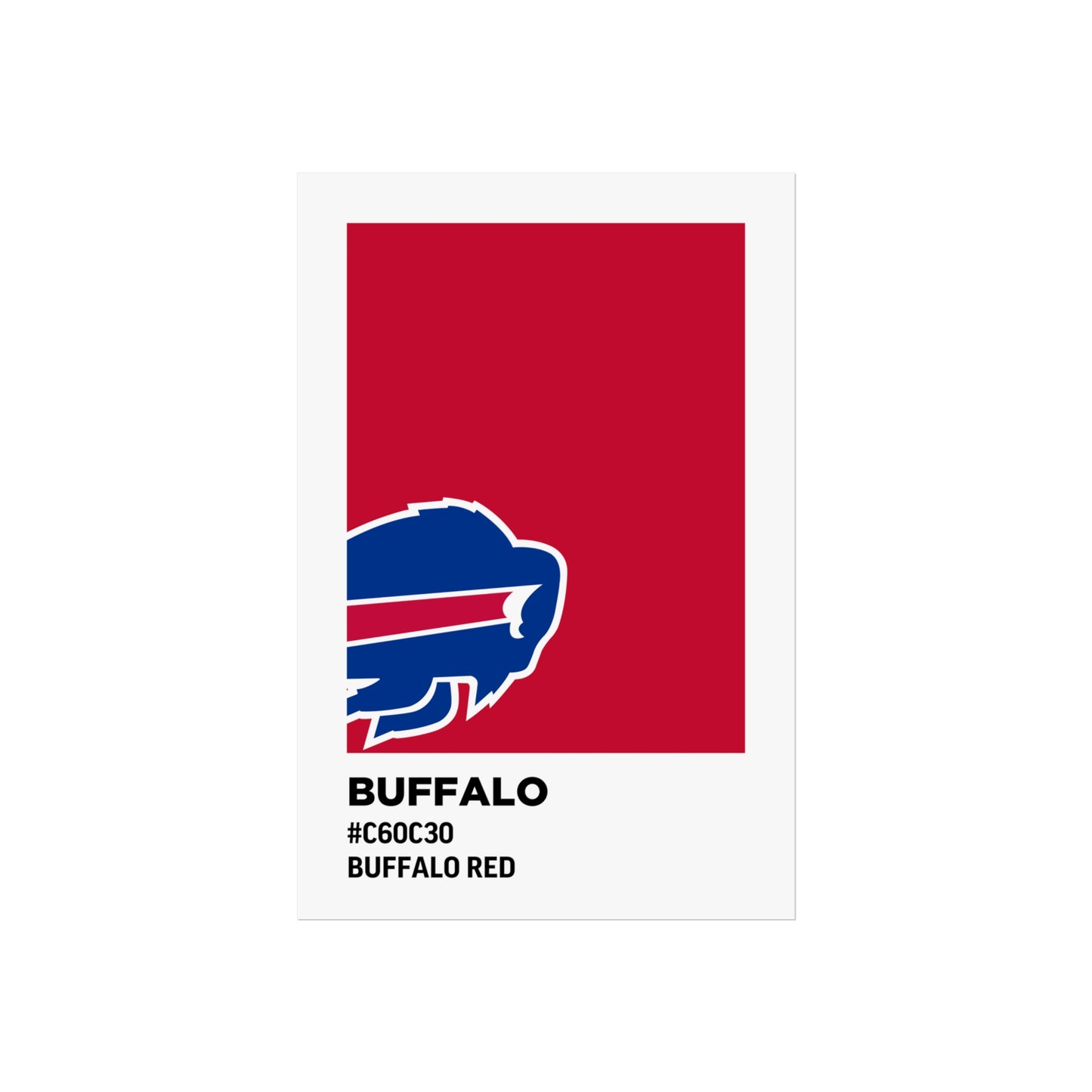 Buffalo Professional Football Team Paint Swatch - Primary Logo Buffalo Red