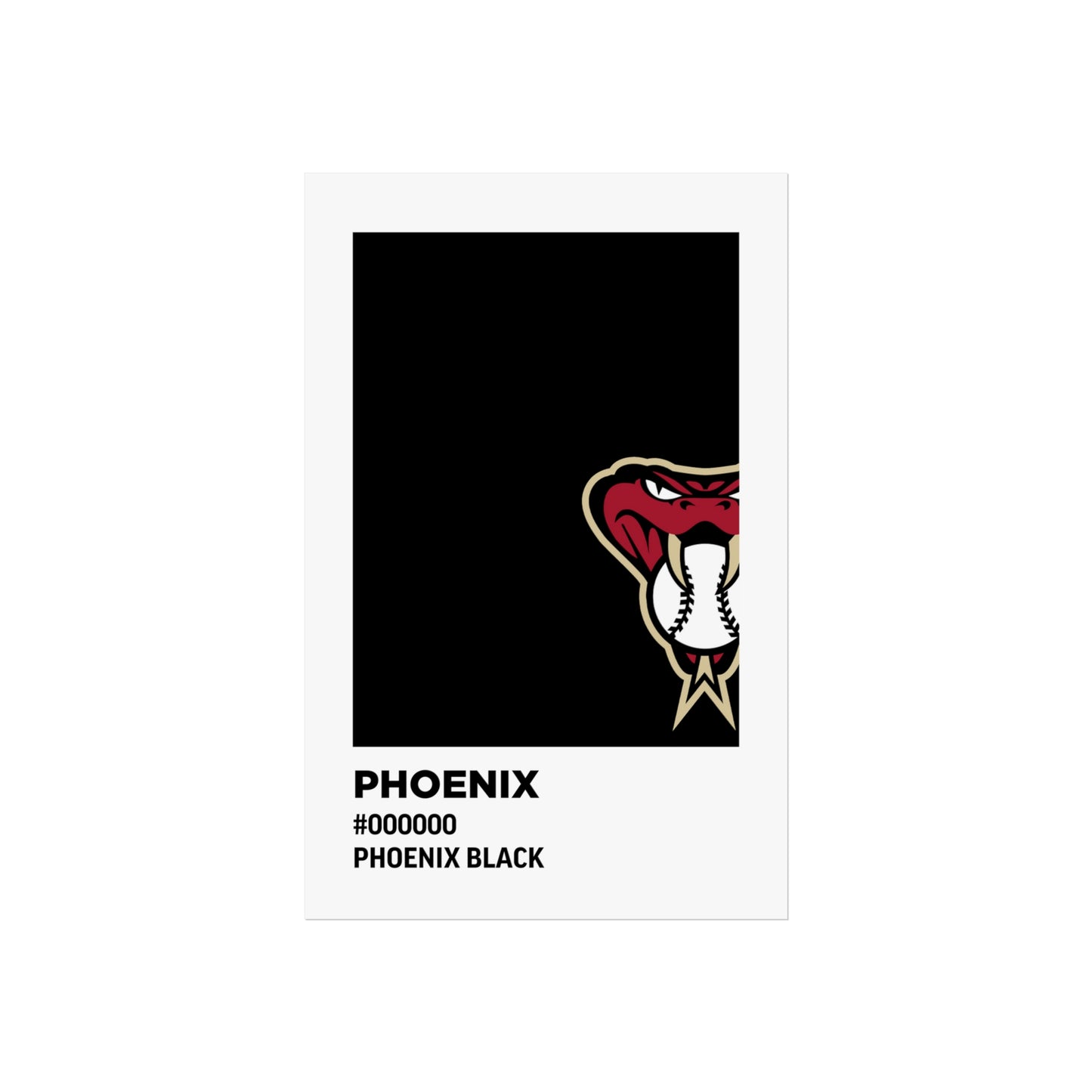 Arizona Baseball Team Paint Swatch - Phoenix - Diamondbacks - Black