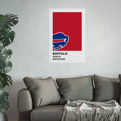 Buffalo Professional Football Team Paint Swatch - Primary Logo Buffalo Red