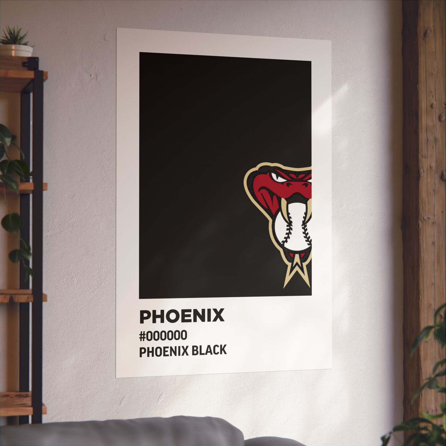 Arizona Baseball Team Paint Swatch - Phoenix - Diamondbacks - Black