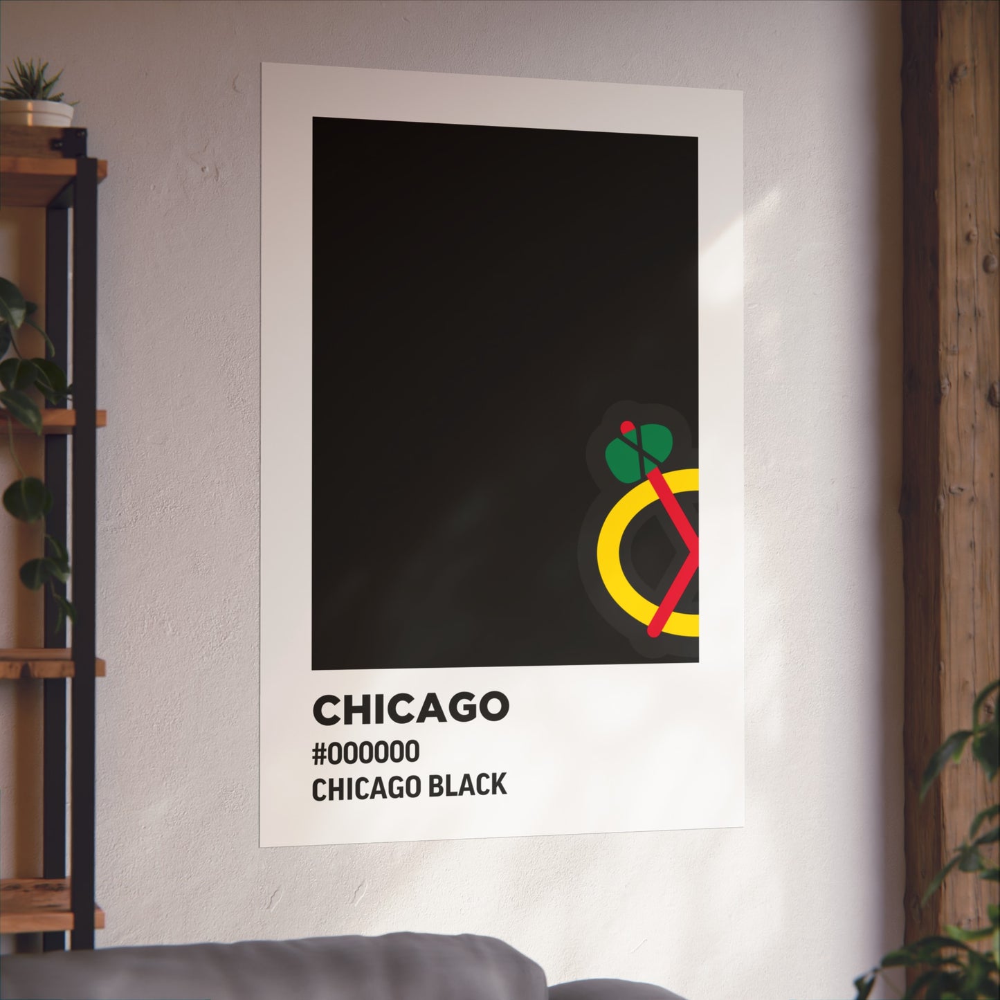 Chicago Professional Hockey Team Paint Swatch - Chicago Secondary Logo Black