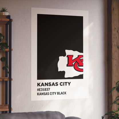 Kansas City Professional Football Team Paint Swatch - Primary Logo Kansas City Black