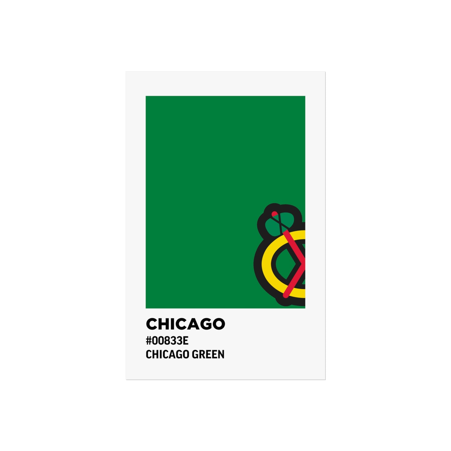 Chicago Professional Hockey Team Paint Swatch - Chicago Secondary Logo Green