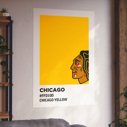 Chicago Professional Hockey Team Paint Swatch - Yellow Red