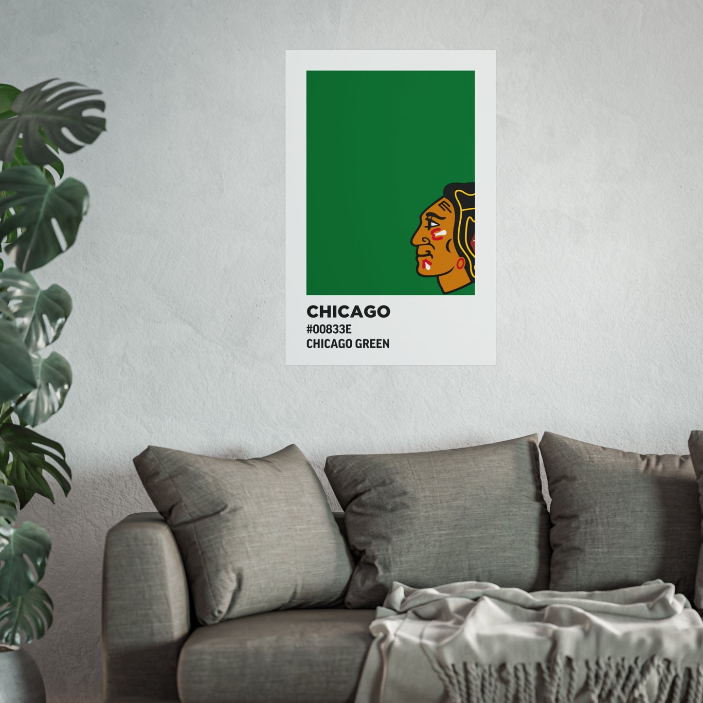 Chicago Professional Hockey Team Paint Swatch - Chicago Green