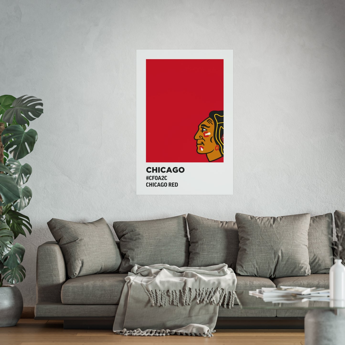 Chicago Professional Hockey Team Paint Swatch - Chicago Red