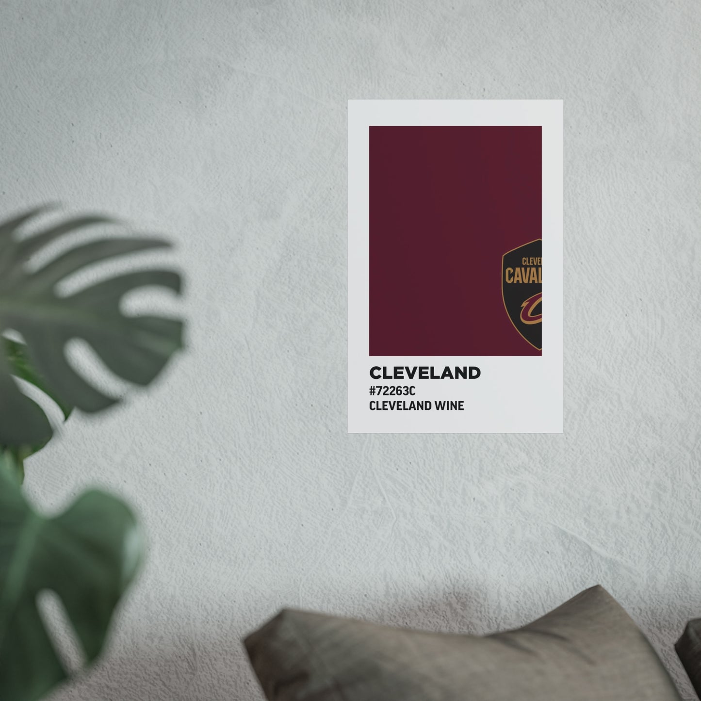 Cleveland Professional Basketball Team Paint Swatch - Cleveland Logo Wine