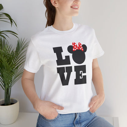 Love Minnie - Black Unisex Jersey Short Sleeve Tee