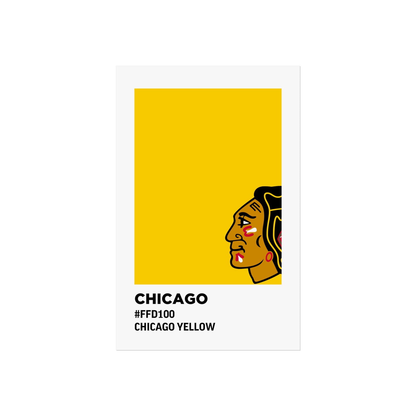 Chicago Professional Hockey Team Paint Swatch - Yellow Red