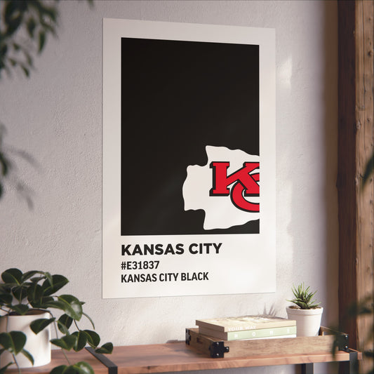 Kansas City Professional Football Team Paint Swatch - Primary Logo Kansas City Black