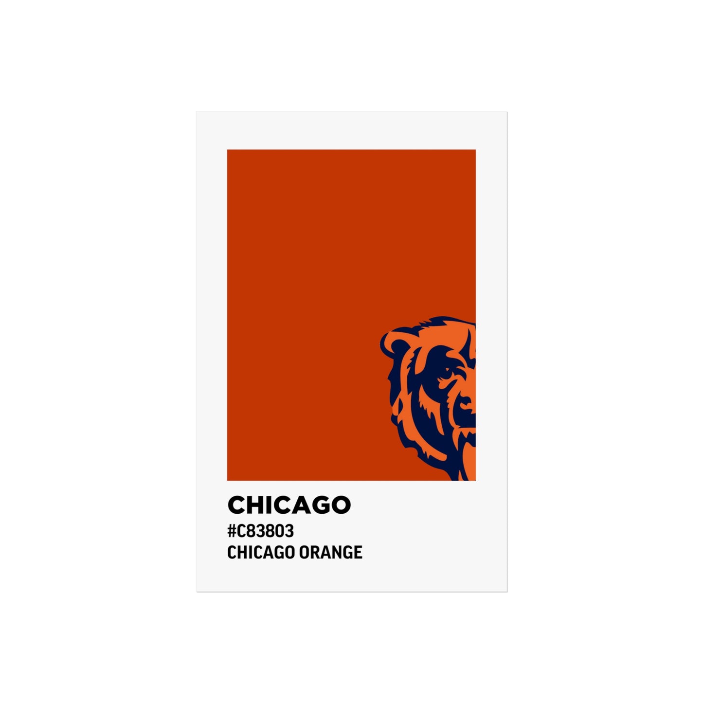 Chicago Professional Football Team Paint Swatch - Primary Logo Chicago Orange