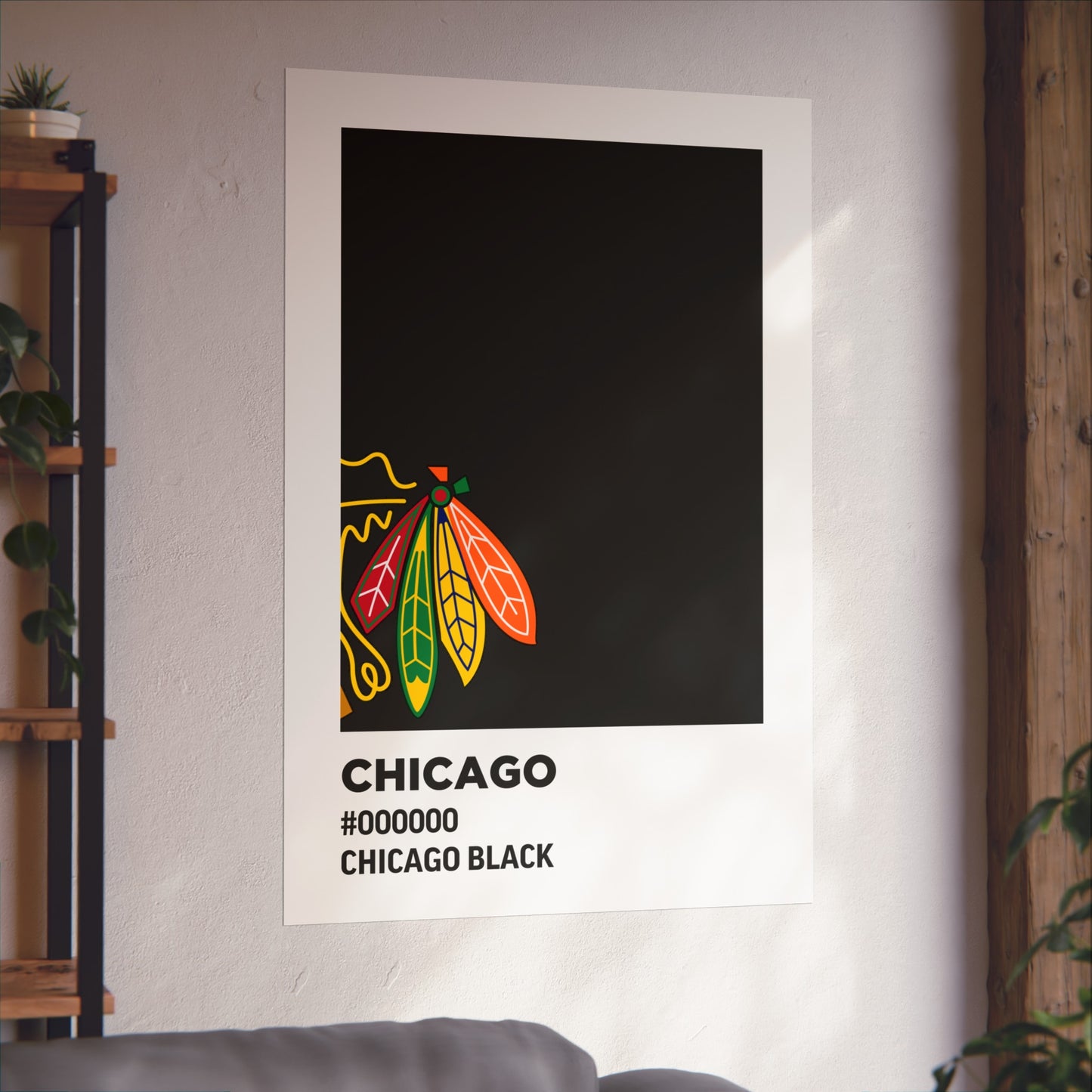 Chicago Professional Hockey Team Paint Swatch - Chicago Feathers Black