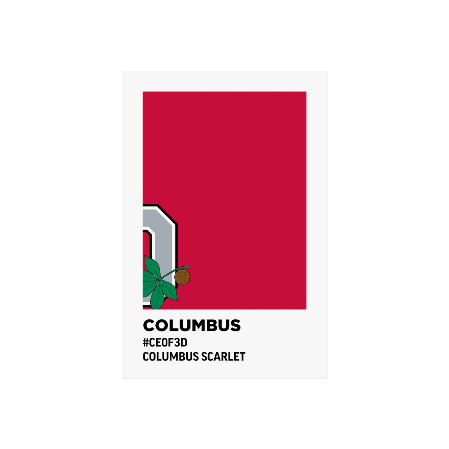 Ohio State University Team Paint Swatch - Secondary Logo - Columbus Scarlet